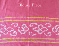 Coral Pink Gharchola Bandhani saree drape Blouse