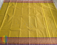 Yellow Pure Kanchi Cotton 1000 Boota Saree – Handloom Saree Online India | Elegantt Drapes
