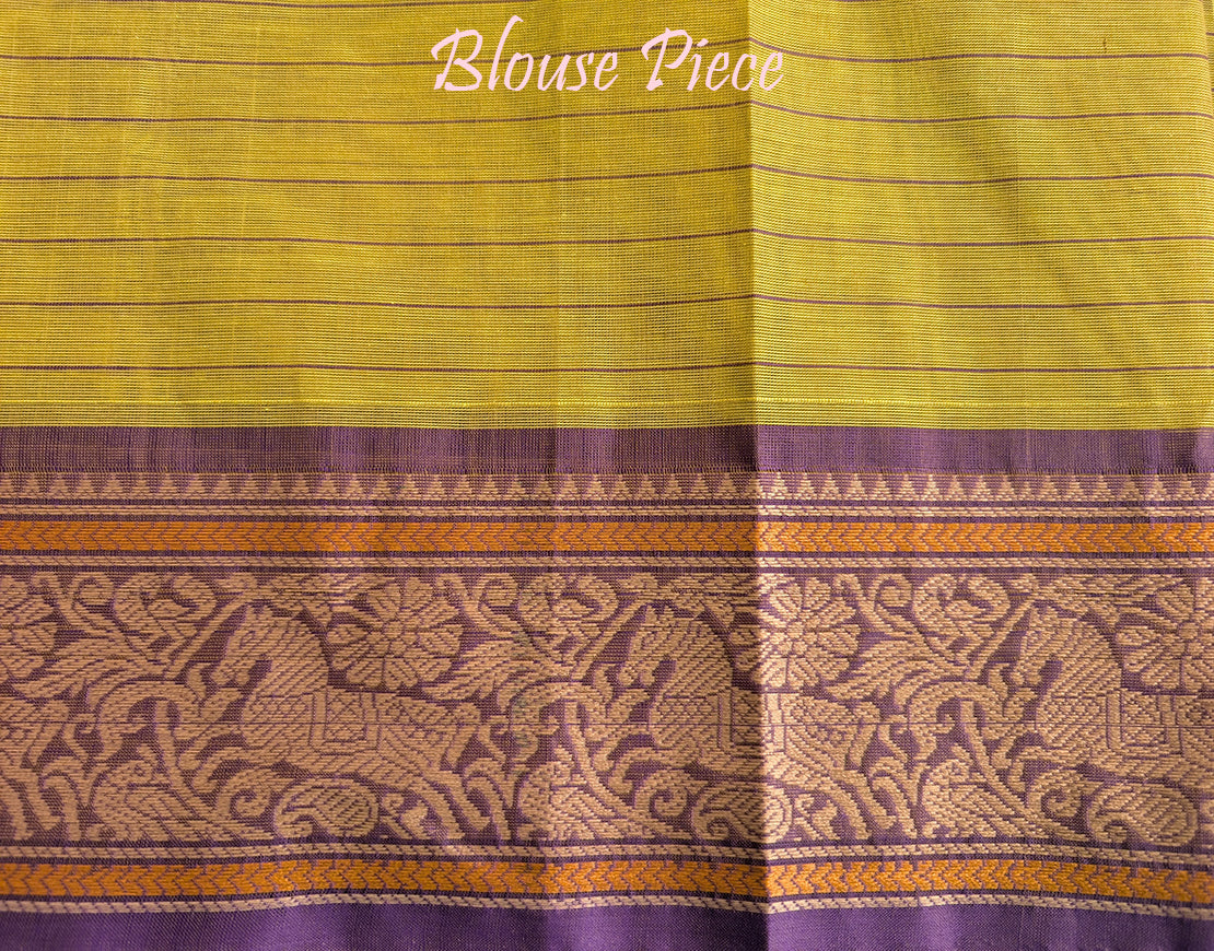 Yellow Pure Kanchi Cotton 1000 Boota Saree – Handloom Saree Online India | Elegantt Drapes