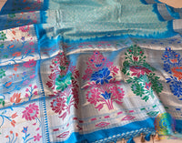 Cyan Bandhani Meenakari Katan Silk Saree – Bandhani Saree Online India | Elegantt Drapes