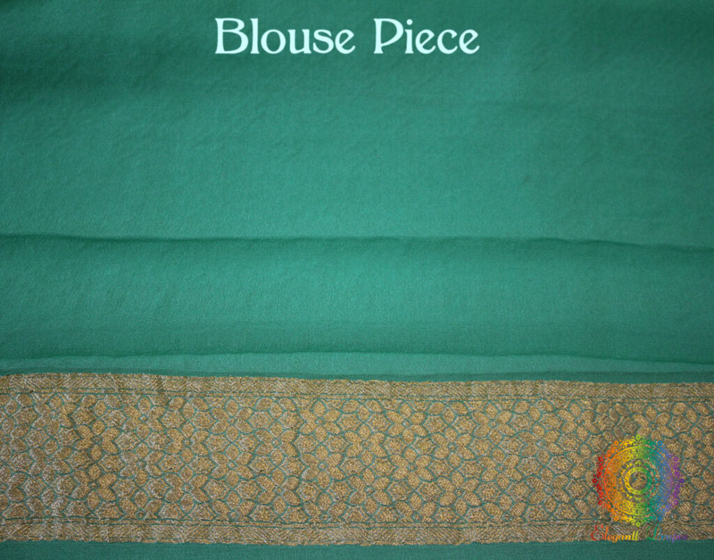 Sea Green Banarasi Pure Khaddi Georgete Konia Saree | Elegantt Drapes