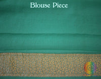 Sea Green Banarasi Pure Khaddi Georgete Konia Saree | Elegantt Drapes