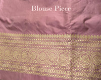 English Rose Banarasi Handloom Katan Silk Konia Saree – Handloom Saree Online India | Elegantt Drapes