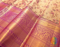 Golden Pure Kanjivaram Tissue Silk Bridal Saree – Handloom Saree Online India | Elegantt Drapes