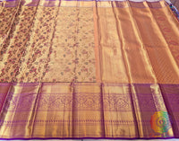 Golden Pure Kanjivaram Tissue Silk Bridal Saree – Handloom Saree Online India | Elegantt Drapes