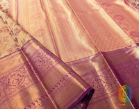 Golden Pure Kanjivaram Tissue Silk Bridal Saree – Handloom Saree Online India | Elegantt Drapes