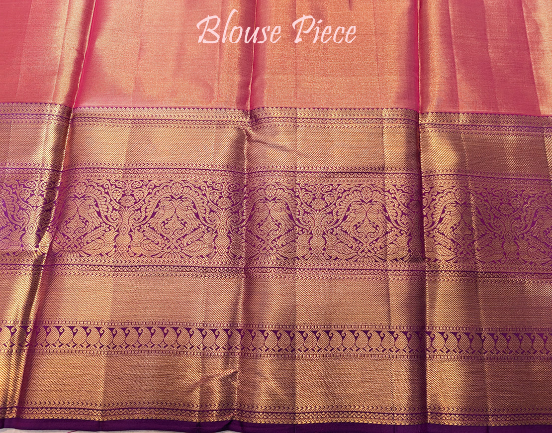 Golden Pure Kanjivaram Tissue Silk Bridal Saree – Handloom Saree Online India | Elegantt Drapes