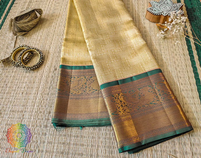 Golden Pure Kanjivaram Handloom Silk Saree – Handloom Saree Online India | Elegantt Drapes