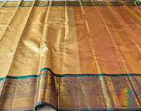 Golden Pure Kanjivaram Handloom Silk Saree – Handloom Saree Online India | Elegantt Drapes