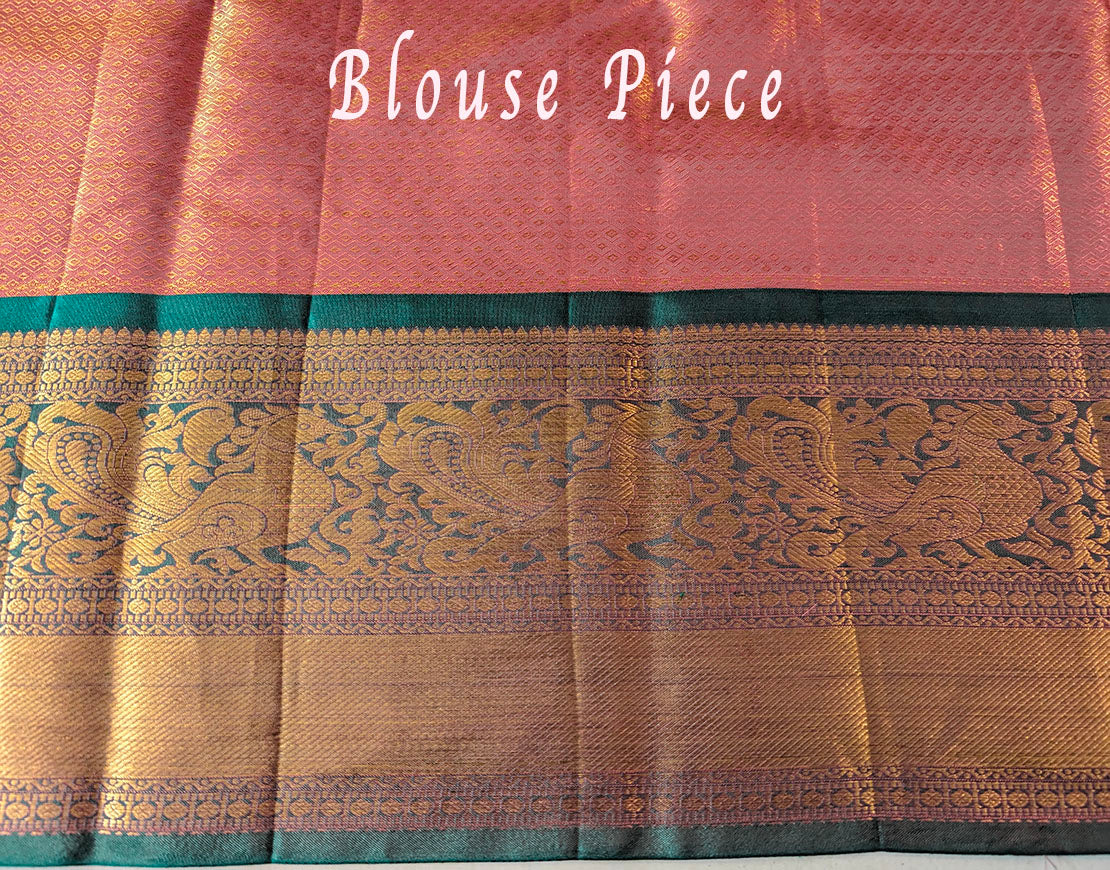 Golden Pure Kanjivaram Handloom Silk Saree – Handloom Saree Online India | Elegantt Drapes