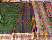 Green Pure Ilkal Silk Lambani Handwork Saree – Ilkal Handloom Saree Online India | Elegantt Drapes