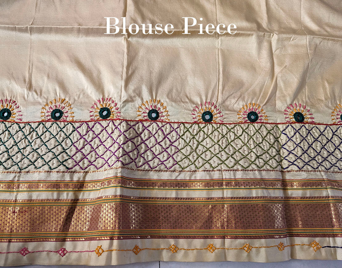 Green Pure Ilkal Silk Lambani Handwork Saree – Ilkal Handloom Saree Online India | Elegantt Drapes