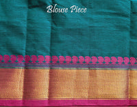 Green Pure Kanchi Cotton Saree – Handloom Saree Online India | Elegantt Drapes