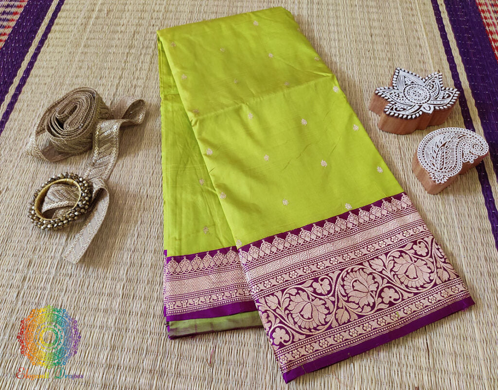 Green Banarasi Handloom Katan Silk Saree – Handloom Saree Online India | Elegantt Drapes