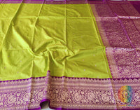 Green Banarasi Handloom Katan Silk Saree – Handloom Saree Online India | Elegantt Drapes