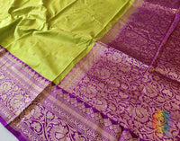 Green Banarasi Handloom Katan Silk Saree – Handloom Saree Online India | Elegantt Drapes