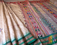 Vidarbha Tussar Silk Lambani Embroidery Saree – Handloom Saree Online India | Elegantt Drapes