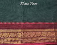 Green Pure Kanchi Cotton Saree 2 – Handloom Saree Online India | Elegantt Drapes