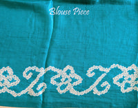 Green Shaded Gharchola Bandhani saree drape Blouse