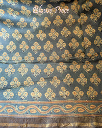 Green Chanderi Ajrakh Saree – Ajrakh Saree Online India | Elegantt Drapes