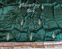 Bottle Green Gaji Silk Gota Patti Handwork Saree – Handloom Saree Online India | Elegantt Drapes