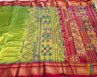 Green Lambani Handwork Pure Ilkal Silk Saree – Ilkal Handloom Saree Online India | Elegantt Drapes