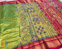 Green Lambani Handwork Pure Ilkal Silk Saree – Ilkal Handloom Saree Online India | Elegantt Drapes