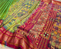 Green Lambani Handwork Pure Ilkal Silk Saree – Ilkal Handloom Saree Online India | Elegantt Drapes