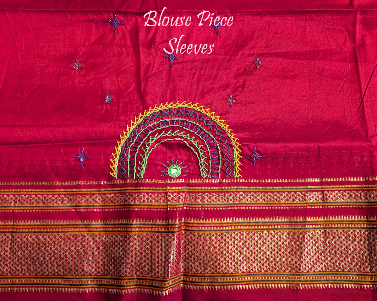 Green Lambani Handwork Pure Ilkal Silk Saree – Ilkal Handloom Saree Online India | Elegantt Drapes