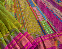 Lime Green Lambani Handwork Pure Ilkal Silk Saree