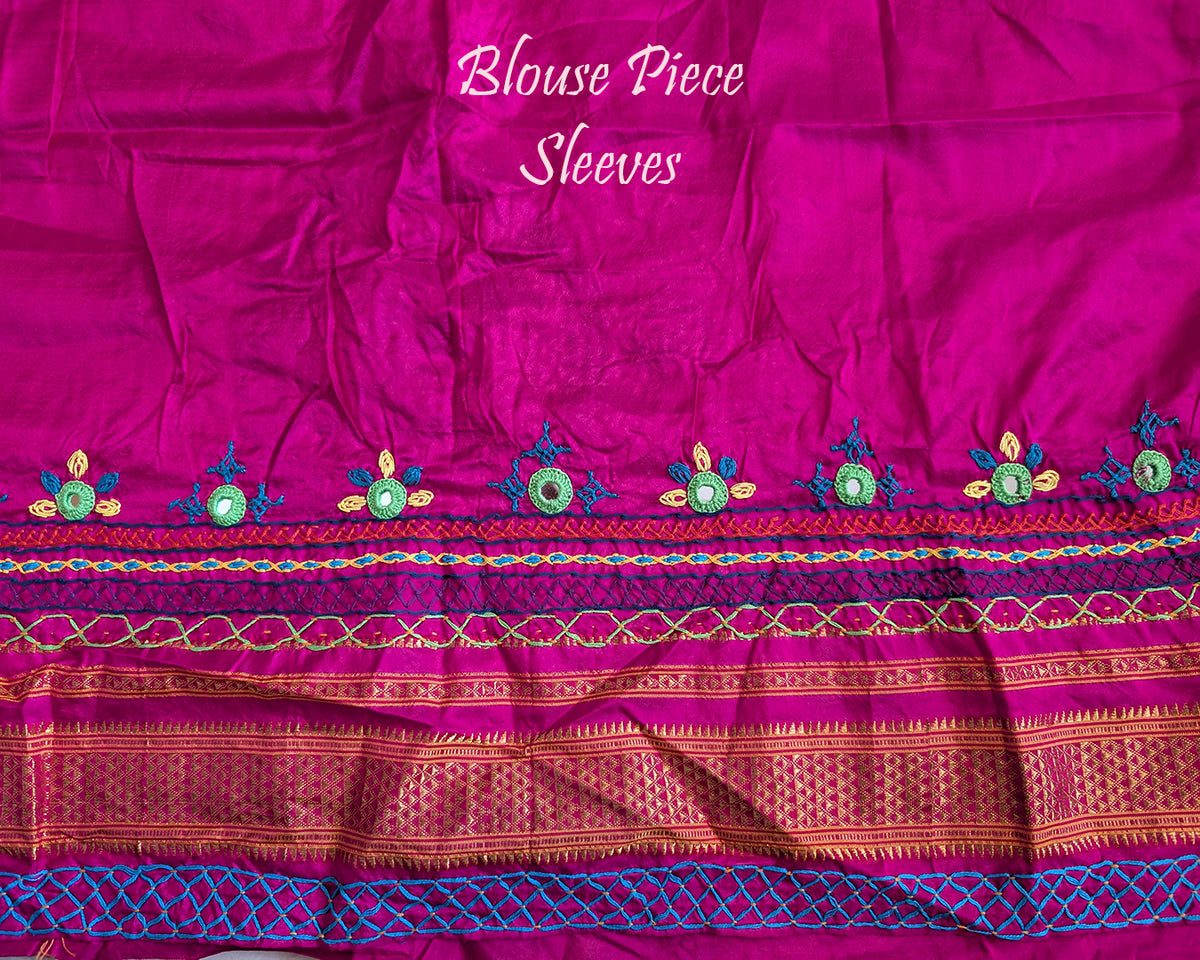 Lime Green Lambani Handwork Pure Ilkal Silk Saree