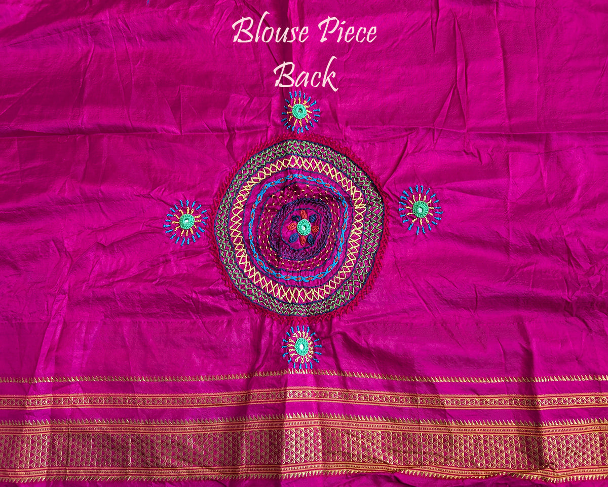 Lime Green Lambani Handwork Pure Ilkal Silk Saree