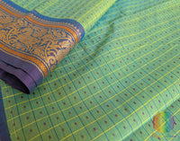 Green Pure Kanchi Cotton 1000 Boota Saree – Handloom Saree Online India | Elegantt Drapes