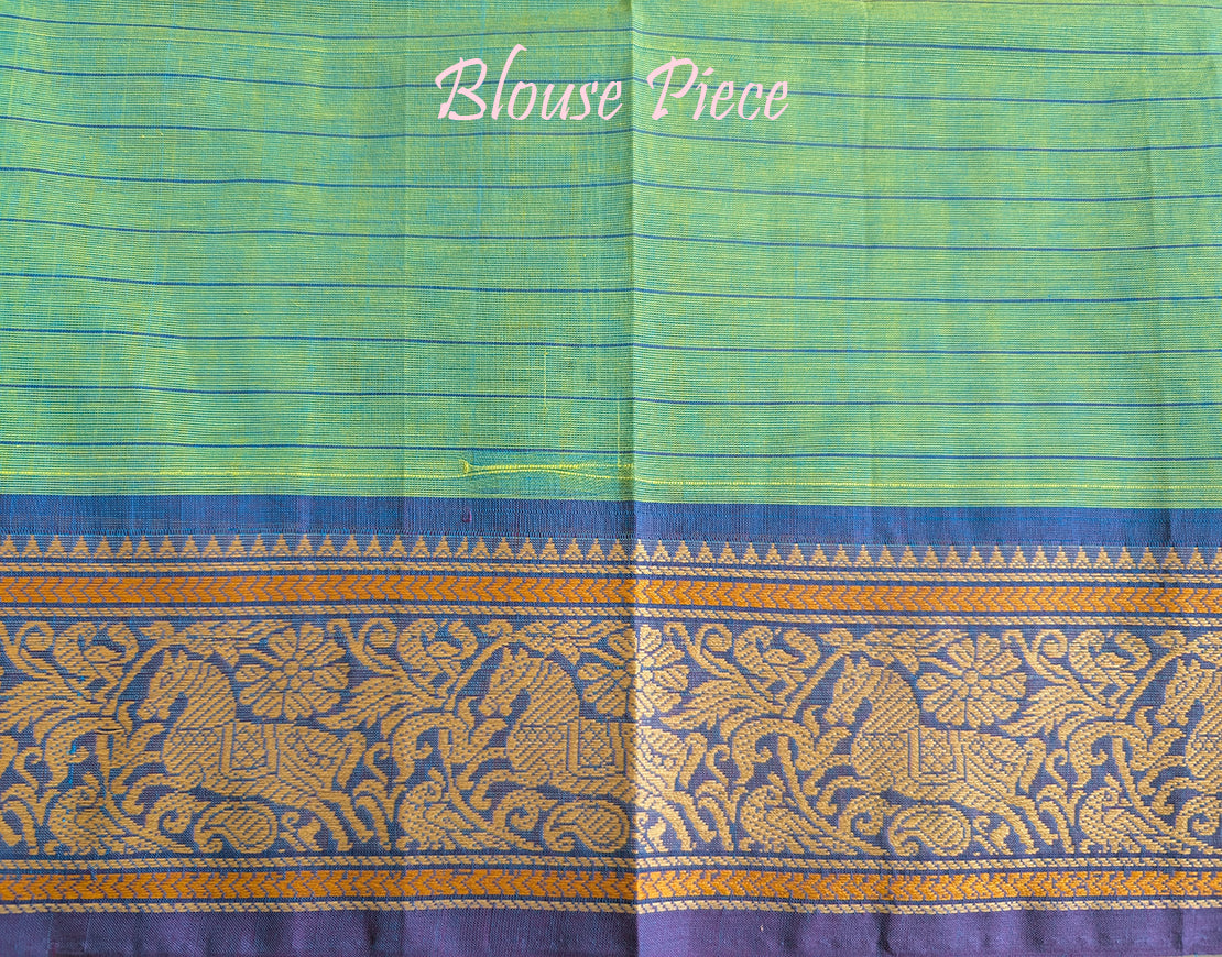 Green Pure Kanchi Cotton 1000 Boota Saree – Handloom Saree Online India | Elegantt Drapes