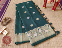 Green Banarasi Handloom Katan Silk Saree – Handloom Saree Online India | Elegantt Drapes