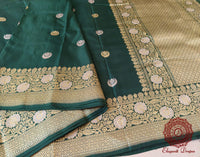 Green Banarasi Handloom Katan Silk Saree – Handloom Saree Online India | Elegantt Drapes