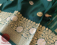 Green Banarasi Handloom Katan Silk Saree – Handloom Saree Online India | Elegantt Drapes