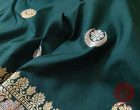 Green Banarasi Handloom Katan Silk Saree – Handloom Saree Online India | Elegantt Drapes