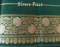 Green Banarasi Handloom Katan Silk Saree – Handloom Saree Online India | Elegantt Drapes