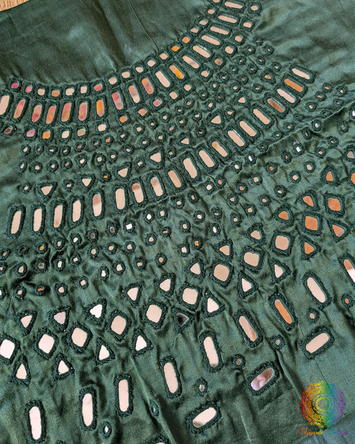 Green Mashru Silk Kutch Mirror Work Blouse – Handloom Saree Online India | Elegantt Drapes