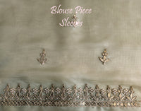 Olive Green Tissue Organza Gota Patti Saree – Handloom Saree Online India | Elegantt Drapes