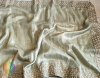 Pista Green Tissue Organza Gota Patti Saree 2 – Handloom Saree Online India | Elegantt Drapes