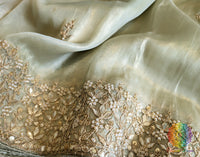 Pista Green Tissue Organza Gota Patti Saree 2 – Handloom Saree Online India | Elegantt Drapes