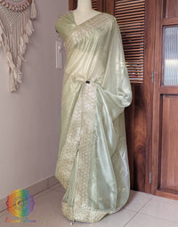 Pista Green Tissue Organza Gota Patti Saree 2 – Handloom Saree Online India | Elegantt Drapes