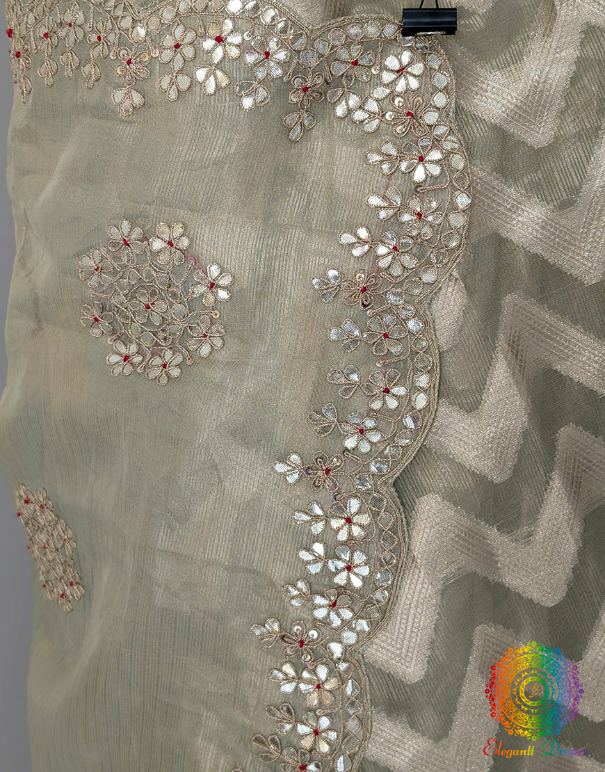 Green Tissue Silk Gota Patti Handwork Saree – Handloom Saree Online India | Elegantt Drapes