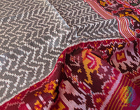 Grey Pure Mulberry Silk Patola Dupatta – Handloom Saree Online India | Elegantt Drapes