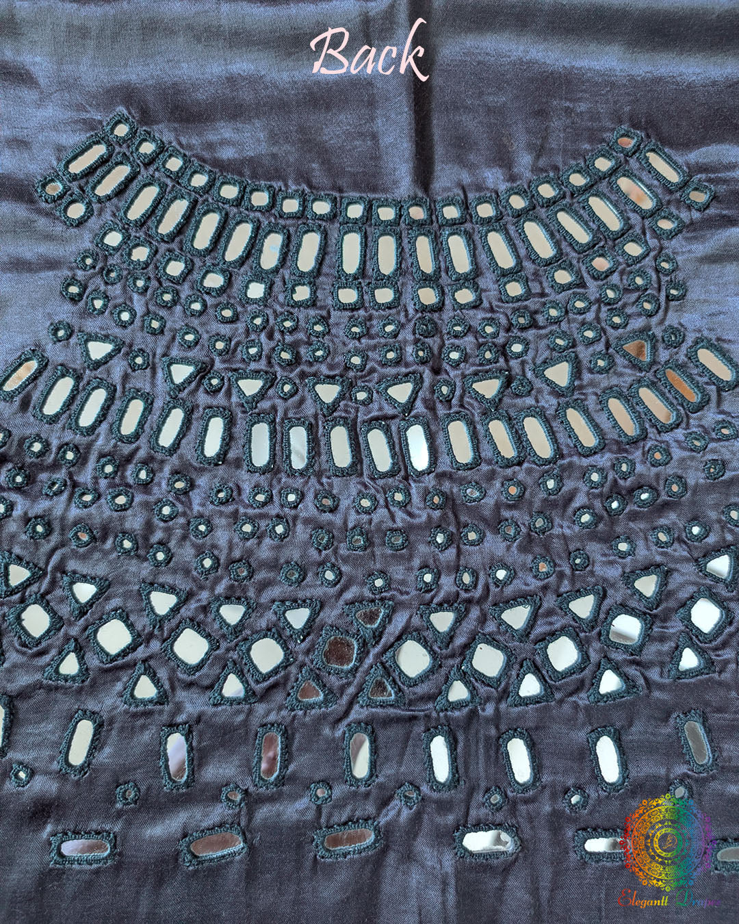 Grey Mashru Silk Kutch Mirror Work Blouse – Handloom Saree Online India | Elegantt Drapes