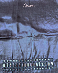 Grey Mashru Silk Kutch Mirror Work Blouse – Handloom Saree Online India | Elegantt Drapes