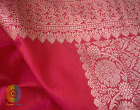 Hot Pink Banarasi Handloom Pure Katan Silk Saree – Handloom Saree Online India | Elegantt Drapes