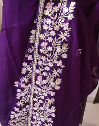 Brinjal Pure Organza Gota Patti Dabka Handwork Saree – Handloom Saree Online India | Elegantt Drapes